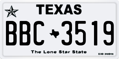 TX license plate BBC3519