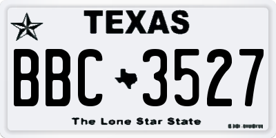 TX license plate BBC3527