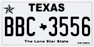TX license plate BBC3556
