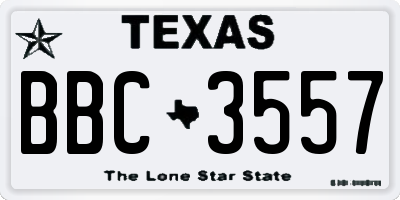 TX license plate BBC3557