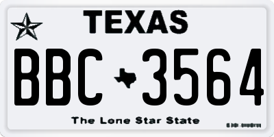 TX license plate BBC3564