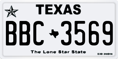 TX license plate BBC3569