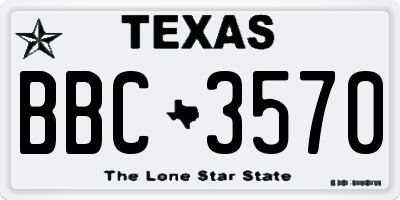 TX license plate BBC3570