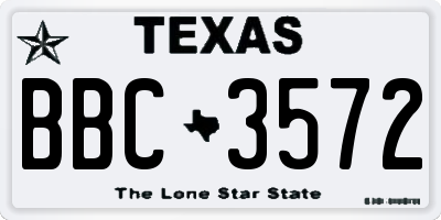 TX license plate BBC3572
