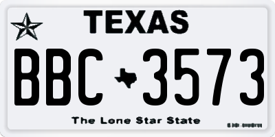 TX license plate BBC3573