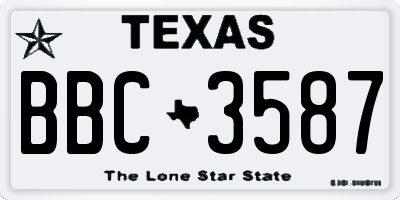 TX license plate BBC3587