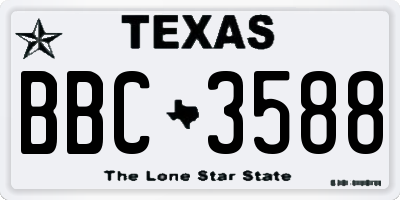 TX license plate BBC3588