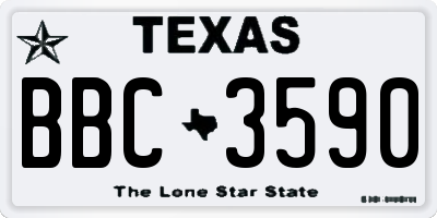 TX license plate BBC3590