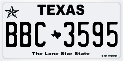 TX license plate BBC3595