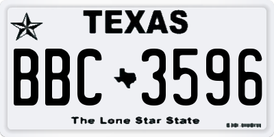TX license plate BBC3596