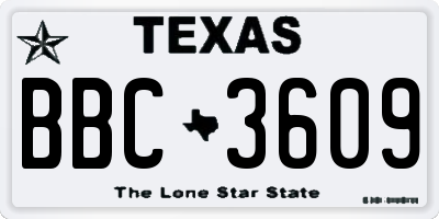 TX license plate BBC3609