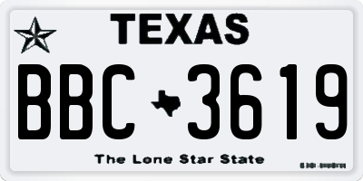 TX license plate BBC3619