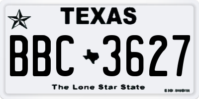 TX license plate BBC3627