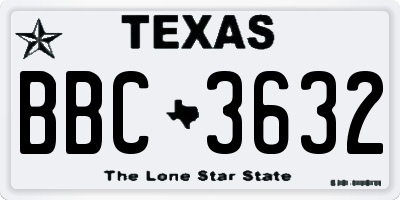 TX license plate BBC3632