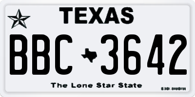 TX license plate BBC3642