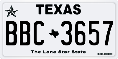 TX license plate BBC3657