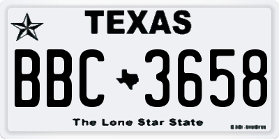 TX license plate BBC3658