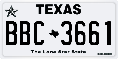 TX license plate BBC3661