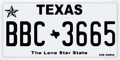 TX license plate BBC3665