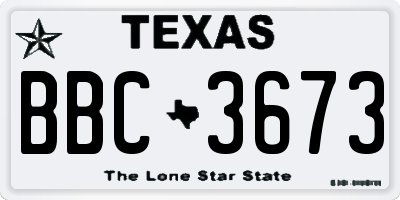 TX license plate BBC3673
