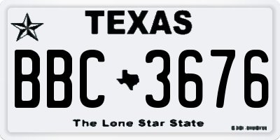 TX license plate BBC3676