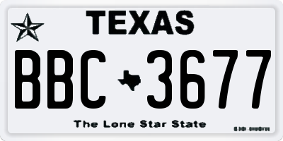 TX license plate BBC3677