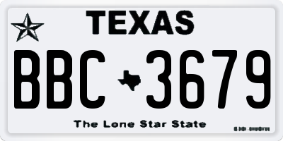 TX license plate BBC3679
