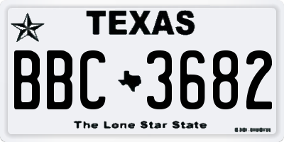 TX license plate BBC3682