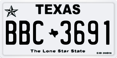TX license plate BBC3691