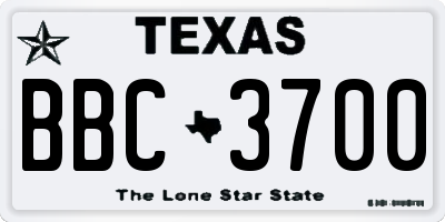 TX license plate BBC3700