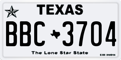 TX license plate BBC3704