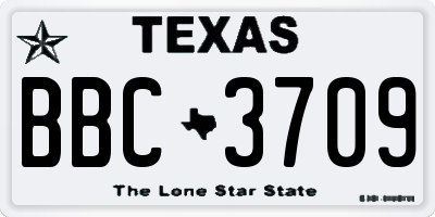 TX license plate BBC3709