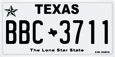 TX license plate BBC3711