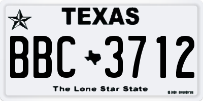 TX license plate BBC3712