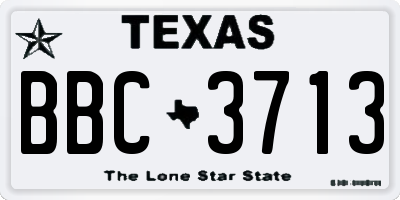 TX license plate BBC3713