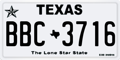 TX license plate BBC3716