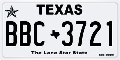 TX license plate BBC3721