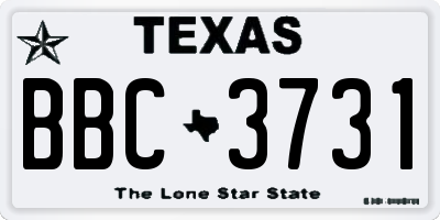 TX license plate BBC3731