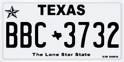 TX license plate BBC3732