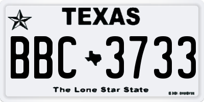 TX license plate BBC3733