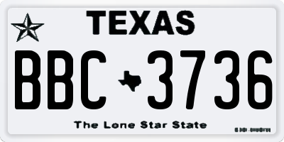 TX license plate BBC3736