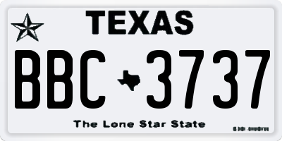 TX license plate BBC3737