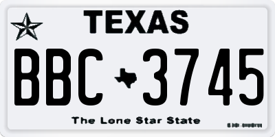 TX license plate BBC3745