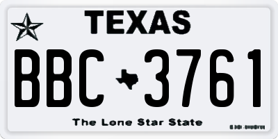 TX license plate BBC3761