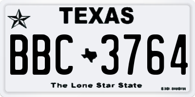 TX license plate BBC3764