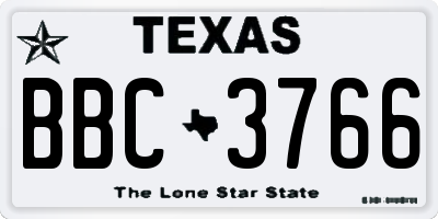 TX license plate BBC3766