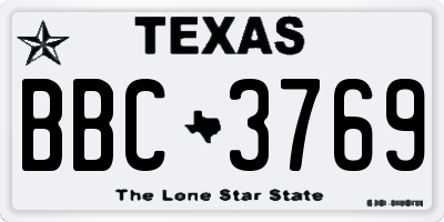 TX license plate BBC3769