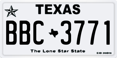 TX license plate BBC3771