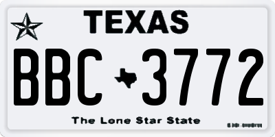 TX license plate BBC3772