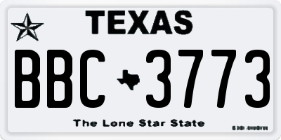 TX license plate BBC3773